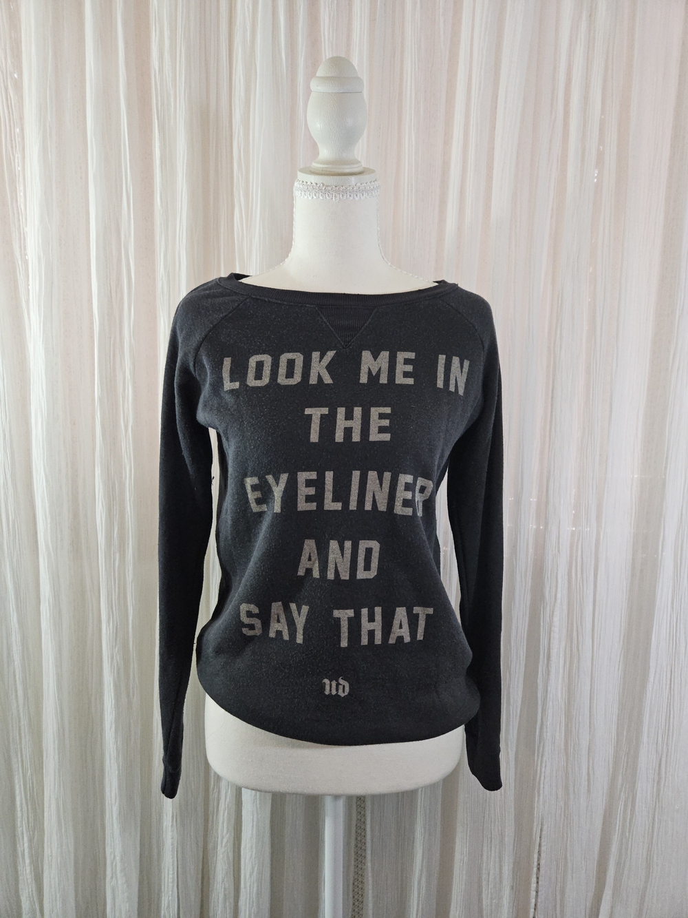 Urban Decay Graphic Sweatshirt with Slogan - Dark Gray - Small